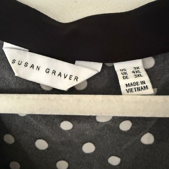 Susan Graver Color Block Liquid Knit Tunic 3/4 Sleeve Tulip Hem Blouse Sz 3X - Picture 6 of 9